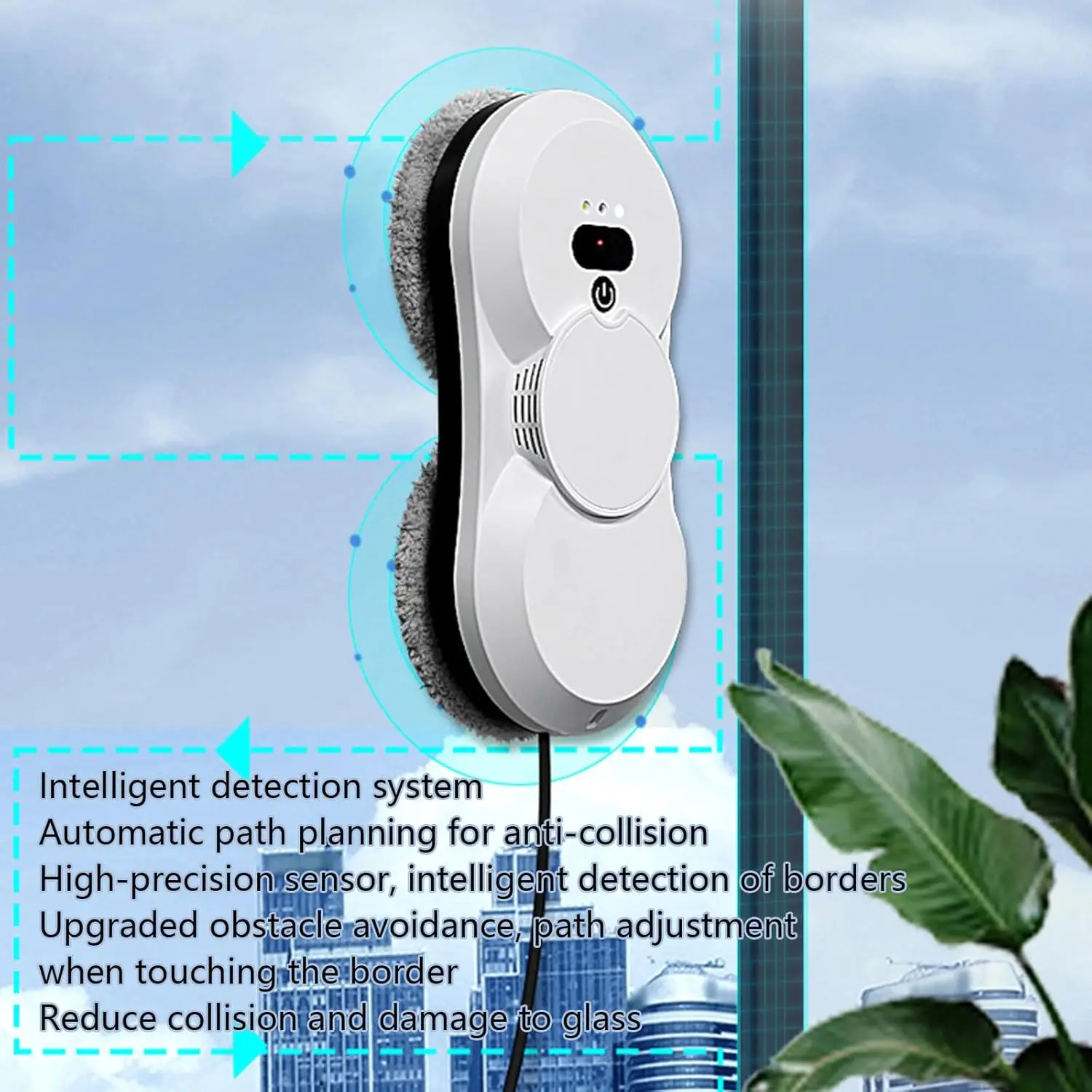 

Hot Selling W11 Intelligent Window Robotic Vacuum Cleaner Electric Power Anti-Falling Safety Glass Cleaner for Household Use