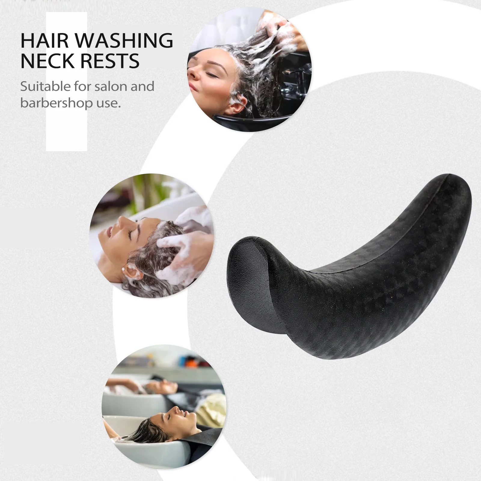 

Shampoo Neck Rest Hair Washing Pillow Black Cushion Non Slip Design Comfortable Support Suitable Salons Families PU Material