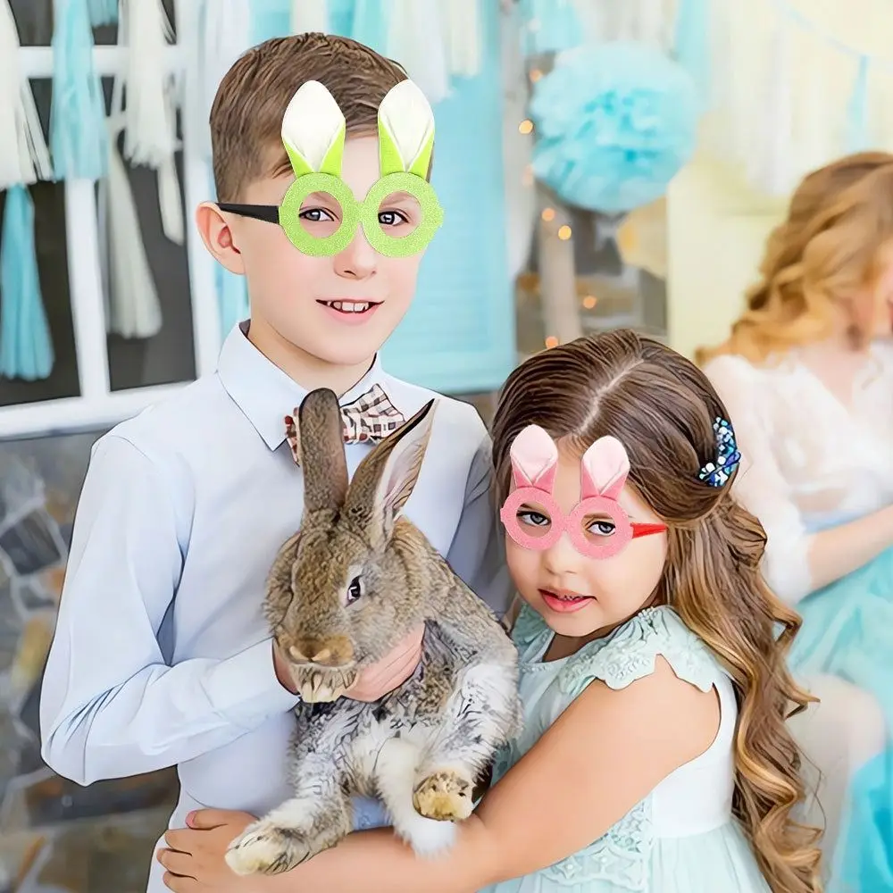 Children's Toys Cute Easter Glasses Frame Handmade Plush Easter Bunny Ears Glasses Exquisite Costume Eyeglasses Easter Supplies