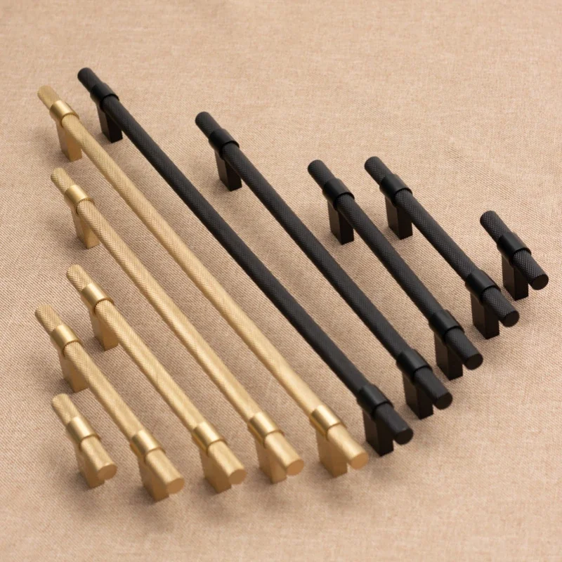

Knurled Solid Brass Furniture Handle/Knobs Cabinet Pull Kitchen Cupboard Drawer Pulls Black Home Decor Door Pull Handle