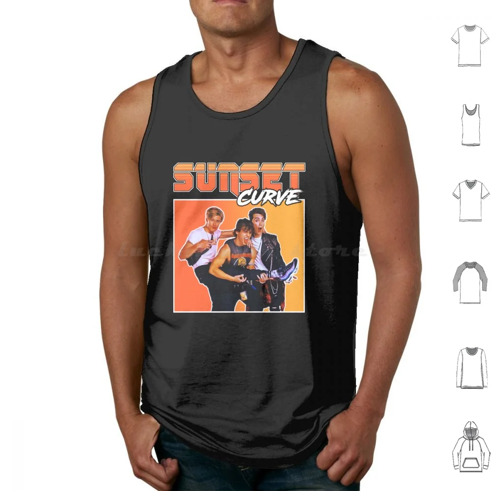 Sunset Curve Retro Design Tank Tops Vest Sleeveless Sunset Curve Julie And The Phantoms Sunset Curve Band Sunset Curve Logo