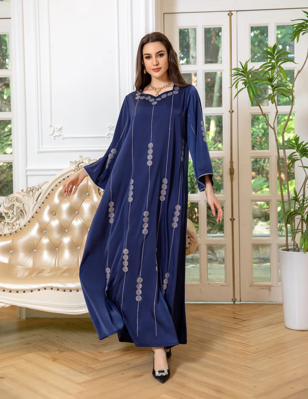 Eid vestidos de festa para mulheres muçulmano cetim diamantes abaya dubai turquia kaftan roupas islâmicas árabe djellaba marocain robe vestido