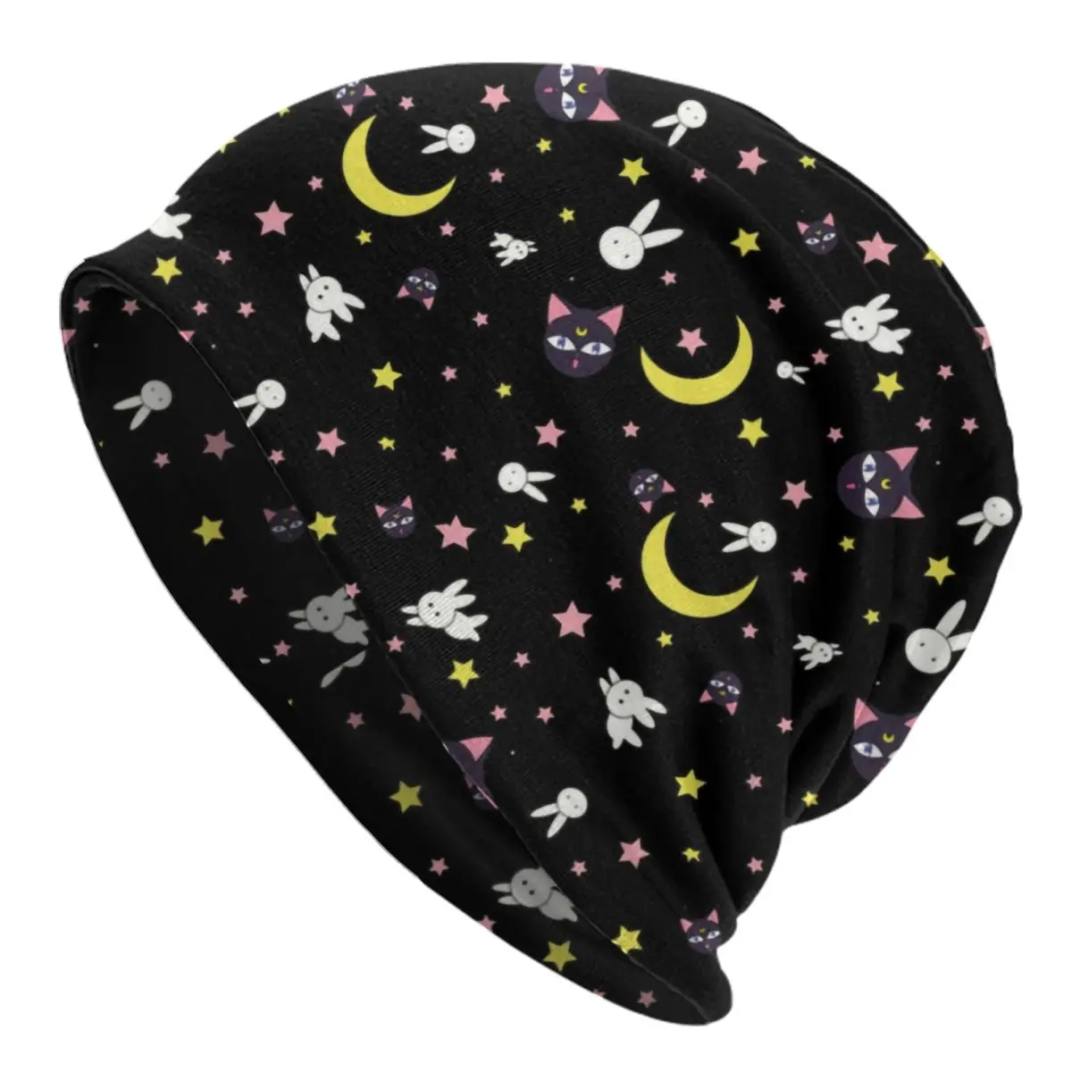 Custom Sailors Cartoon Moon Pattern Bonnet Hats Street Knitting Hat For Men Women Autumn Winter Warm Luna Skullies Beanies Caps