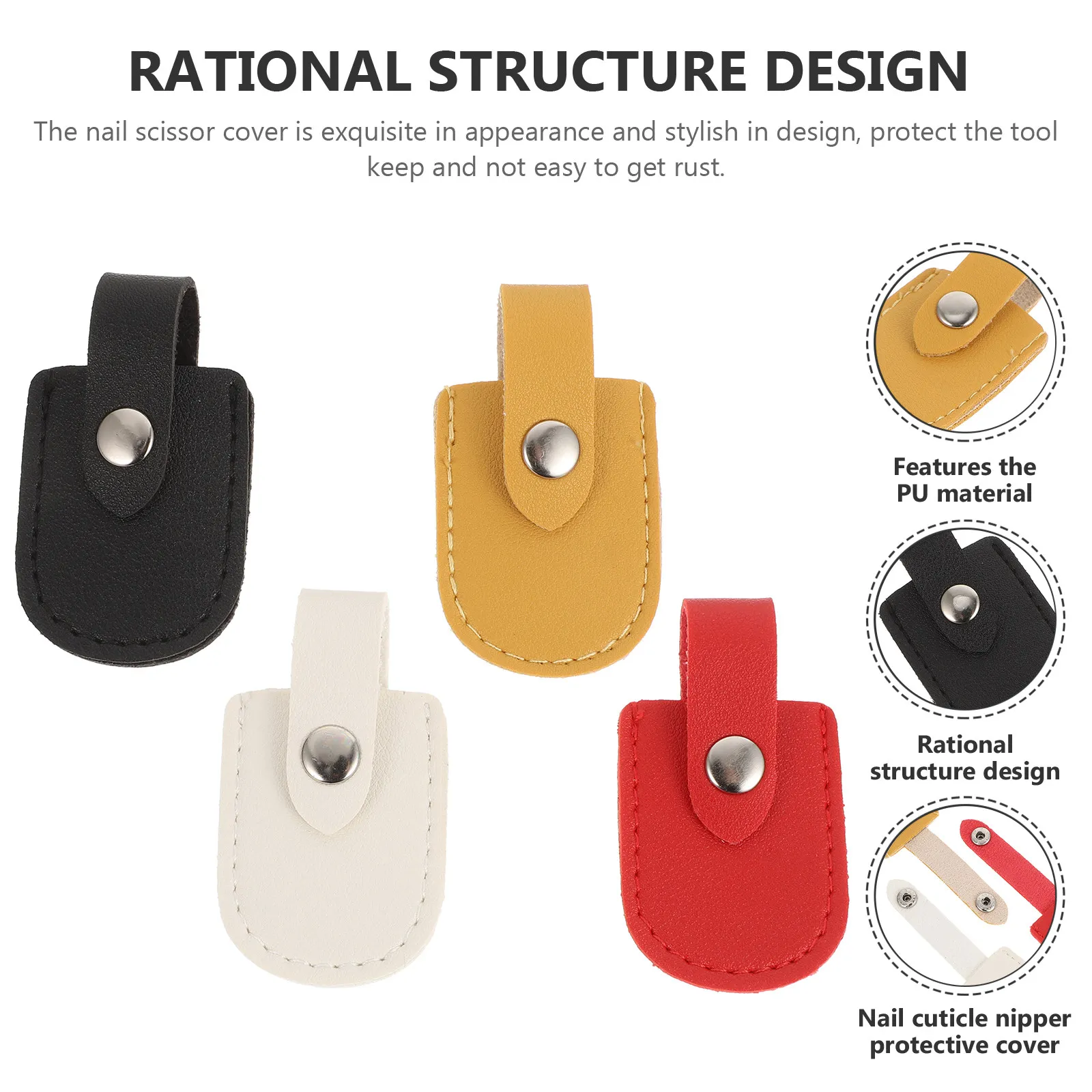 4Pcs Nail Scissor Cover Durable PU Protective Holder Cuticle Scissors Bag Manicure Scissor Storage Pouch Storage Cover