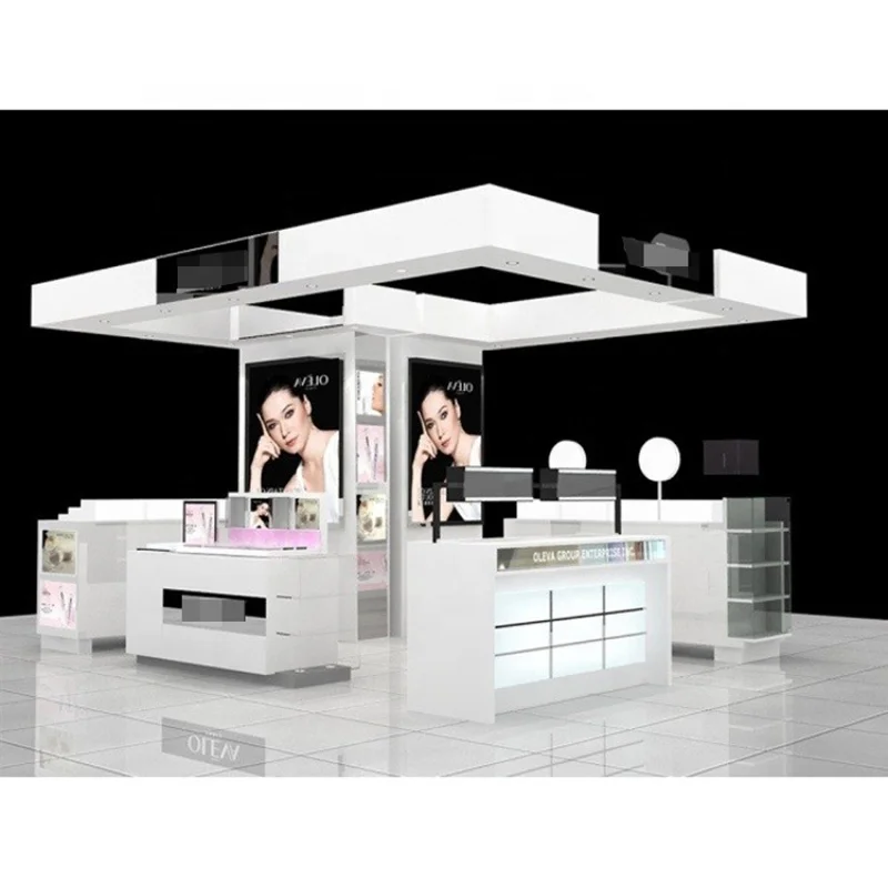 Custom. high-end wooden display furniture for cosmetic shop interior Cabinet makeup store display counter fitting equipment