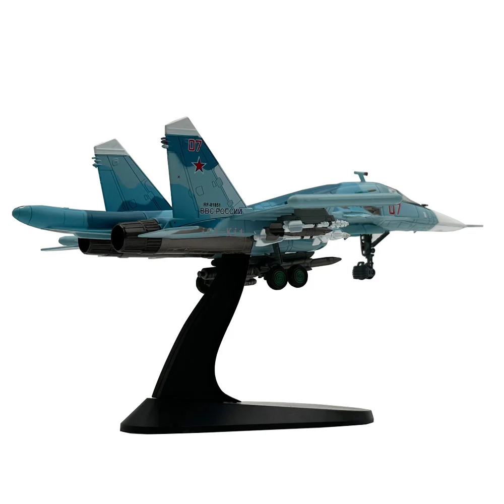 1/100 Scale Russian Sukhoi Cy-34 SU-34 SU34 Fullback Fighter Bomber Diecast Metal Military Plane Model Toy Collection or Gifts