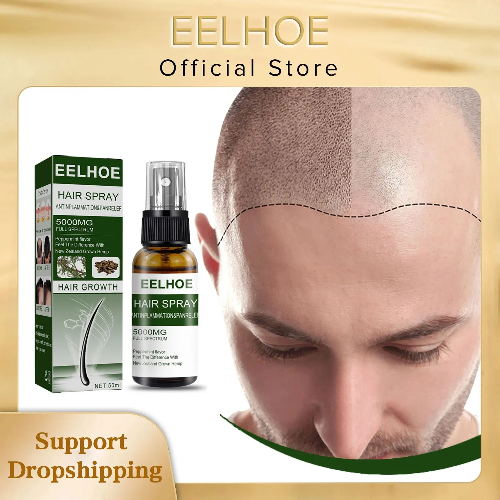 EELHOE Hair Growth Spray for Anti Hair Loss Fast Treatment Scalp Prevent Hair Thinning Dry Frizzy Conditioning Strong Hair Root