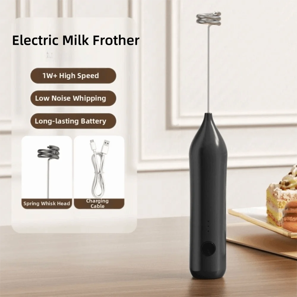 High-speed Motor Powerful Milk Frother Portable 3 Speeds Electric Whisk Comfortable Grip Handheld Wireless Cream Blender Cooking