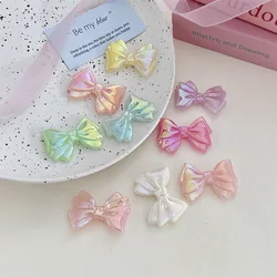 10pcs/pack UV plated jelly double layer bow beading DIY handmade beads loose pen mobile phone chain jewelry accessories