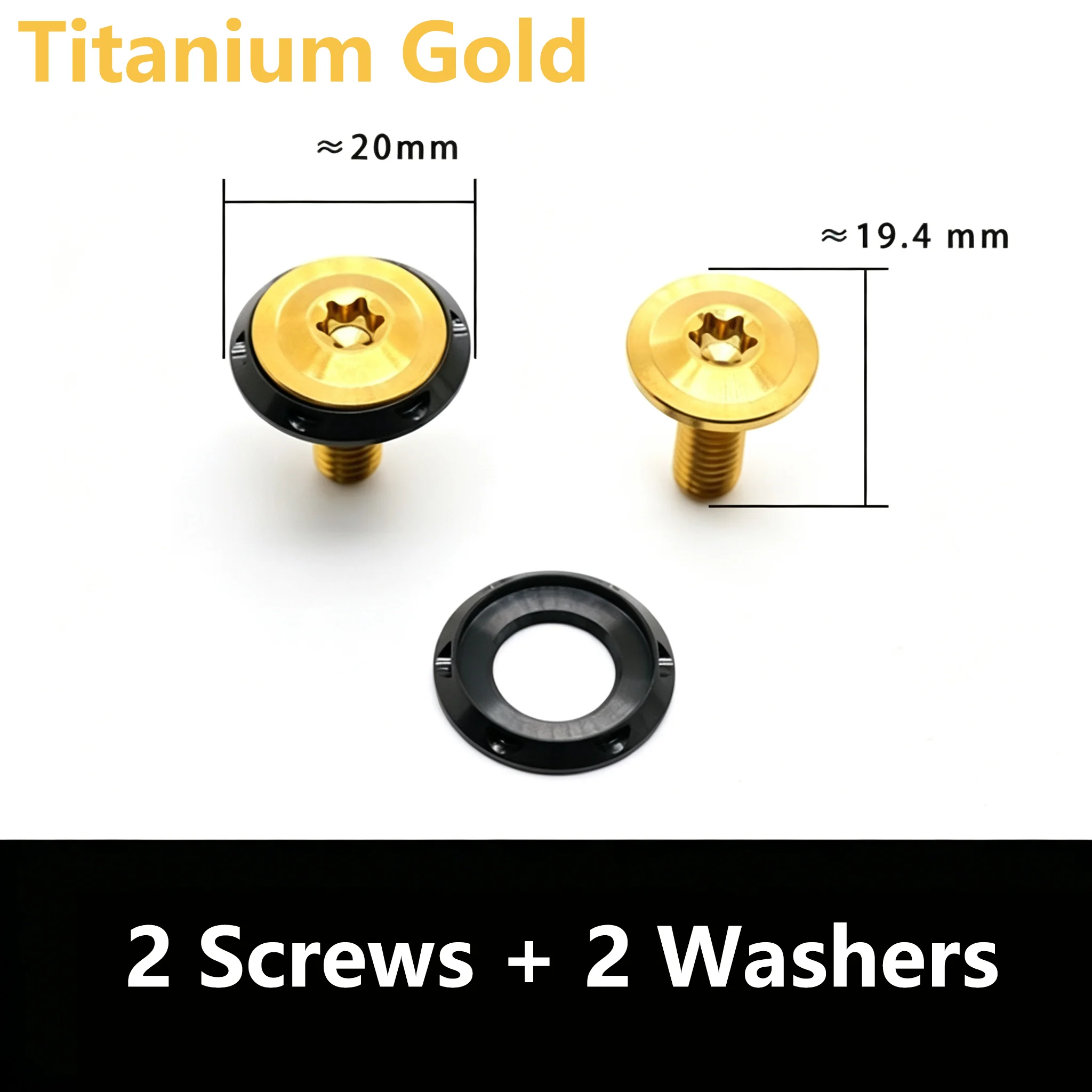 2Pcs TC4 Titanium Alloy Plate Number Screw Motorcycle Modified, Motorcycle Modification Screws, License Plate Fixing Screws