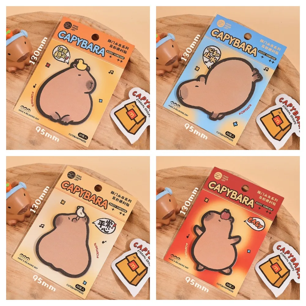30pcs Gift Capybara Memo Pad Paper Animals Thickened Sticky Notes Kawaii Message Stickers Student