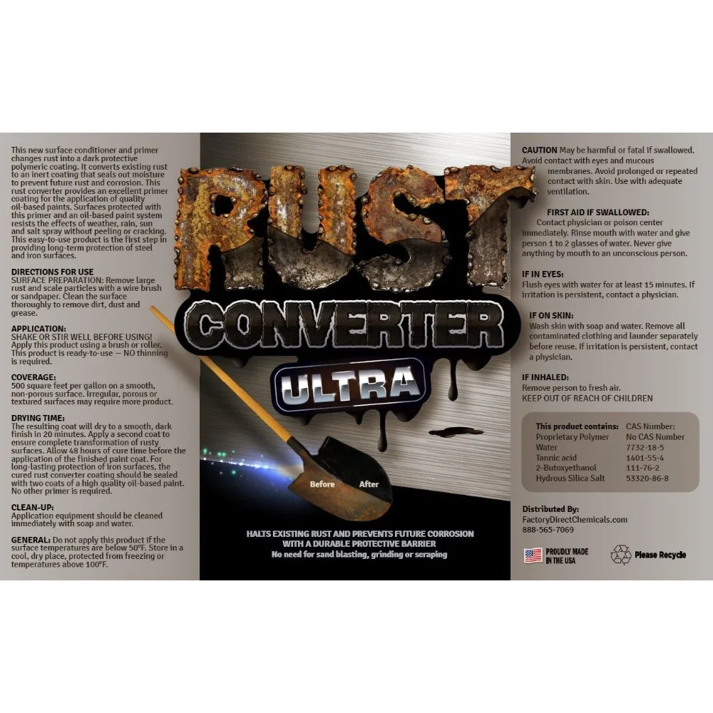 Rust Converter Ultra, Highly Effective Professional Grade Rust Repair Spray (1 Gallon)