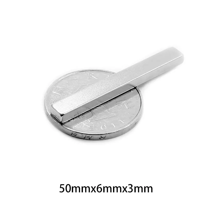 2~50PCS 50x6x3mm Powerful N35 Magnets 50*6*3mm Block Permanent Magnetic Strong Neodymium Magnet 50mm x 6mm x 3mm