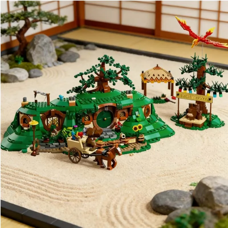 

2025 New 2017pcs ring: Shire modular castle model building blocks DIY creative assembly brick toys children's gifts