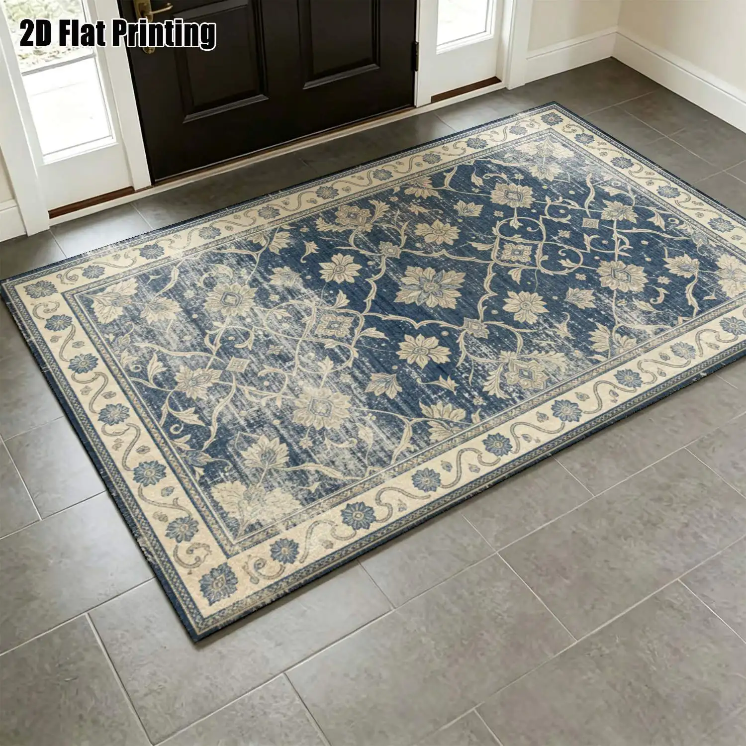 1Pc 2D Printed Carpet: Warm Brown-Grey-Pink Retro Scroll Pattern, European Style, Multi-Size Machine Washable Home Decor for Living Room Bedroom Dining Room Study Entrance Foyer