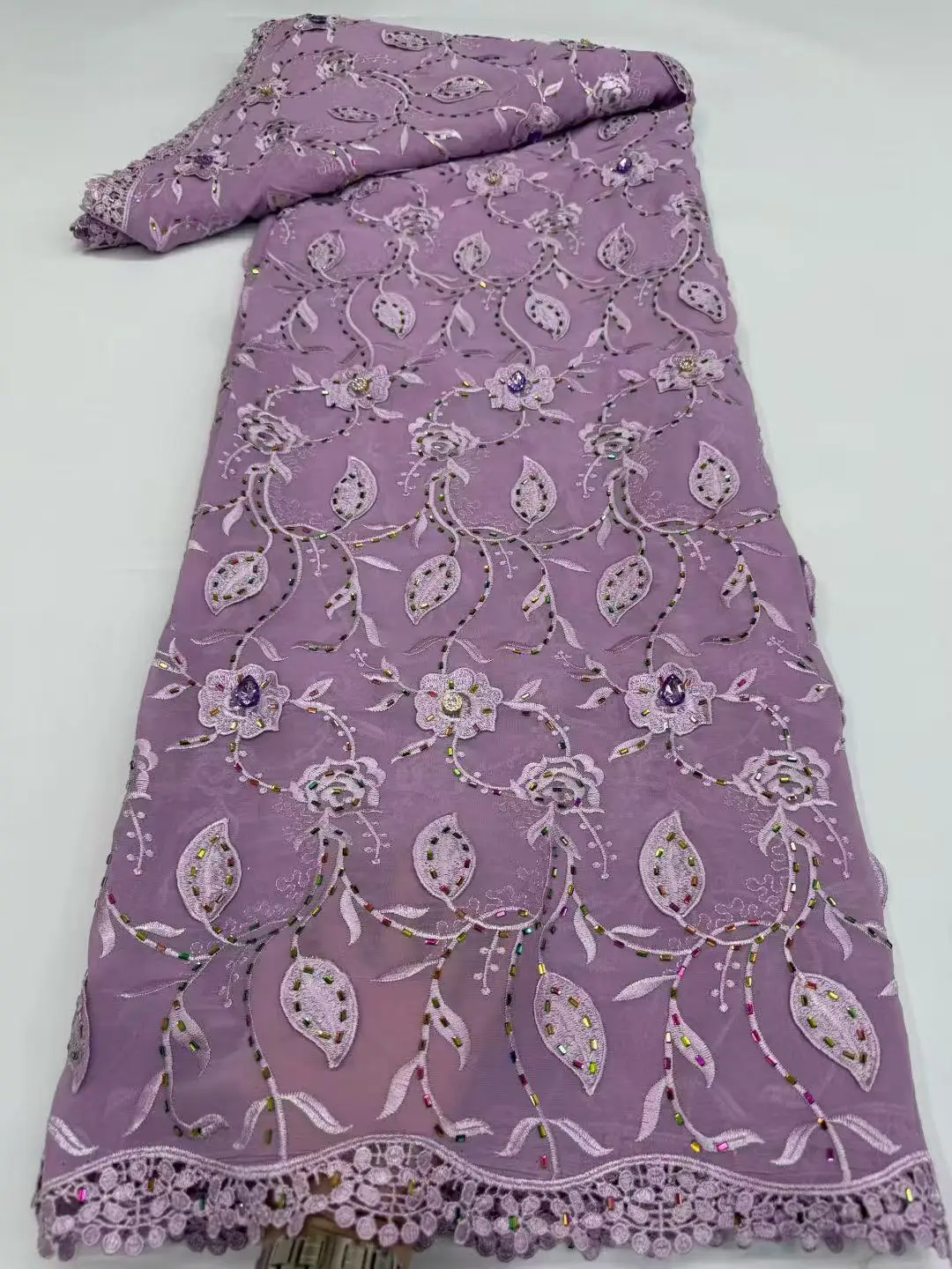 Wholesale Guipure Cord Lace Fabric With Stones Newest Colorful African Water Soluble Lace Fabric for Women Dresses Materials