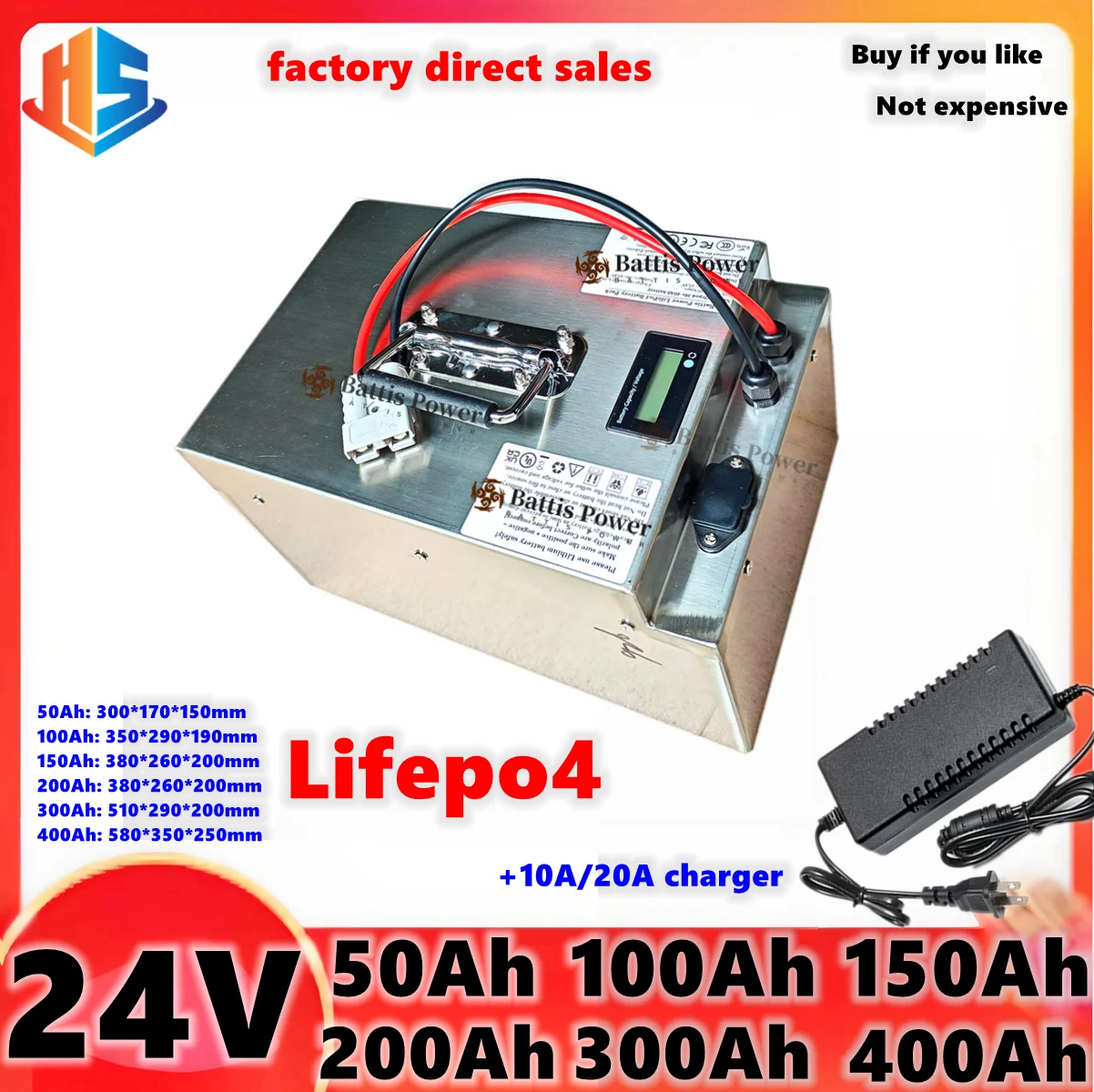 waterproof 24V Lifepo4  100Ah 50Ah 150Ah 200Ah 300Ah 400Ah 500Ah LIthium Batterie for 2KW 5KW Inverter Backup Power Solar System