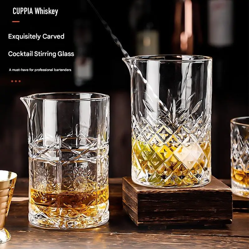 700ml Clear Crystal Glass Cocktail Shaker Set Small Mixing Wine Glass with Crystal Stirring Bar Set Luxury Cuisine Distiller Acc