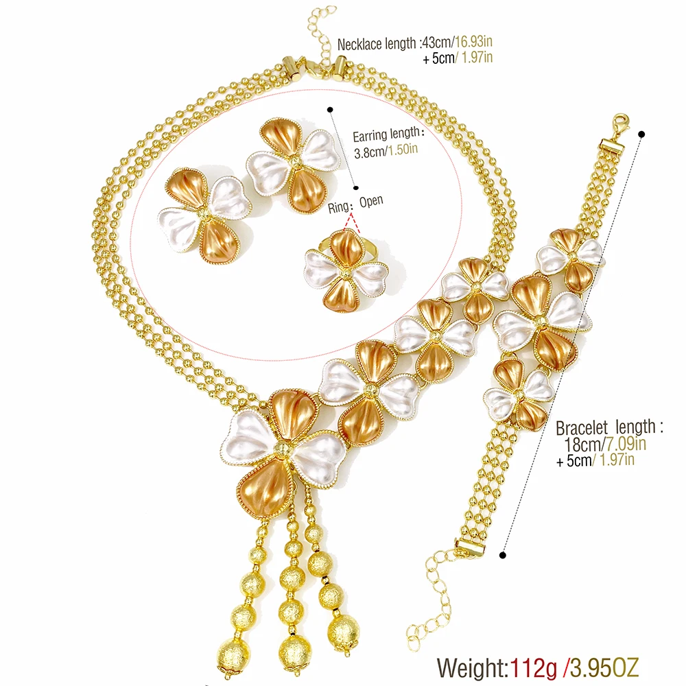GZJPEI Elegant Women Wedding Jewelry Set Italian Dubai 18K Gold Color Multi Layer Jewelry Accessories 2026 Trendy New