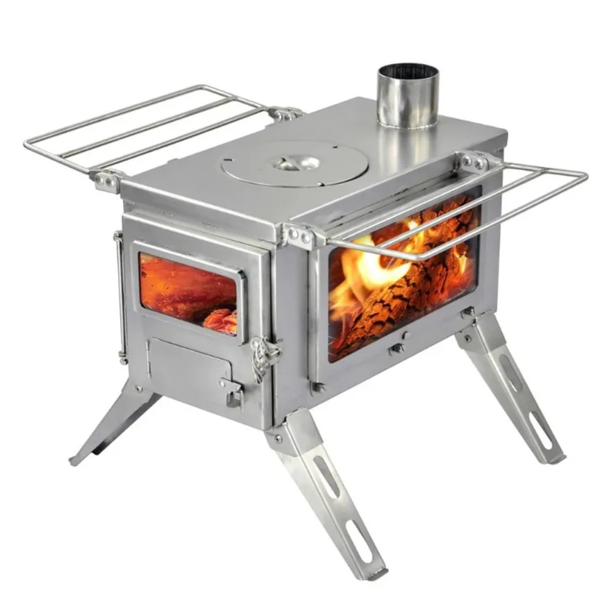 

STLFPortable Stainless Steel Wood Stove for Outdoor Kitchen Foldable Design for Heating for Camping Picnics Barbecues