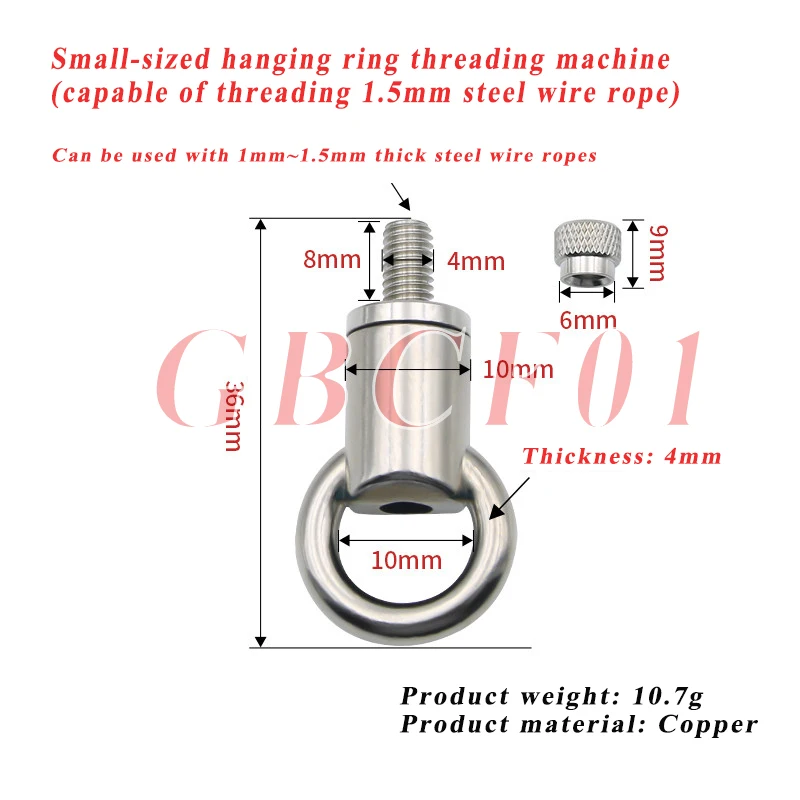 Ring wire lock Adjustable Ring Wire Lock Lighting Fixture Parts Steel Hanger Cable Clamp Buckle Cord Adjuster Round Sling