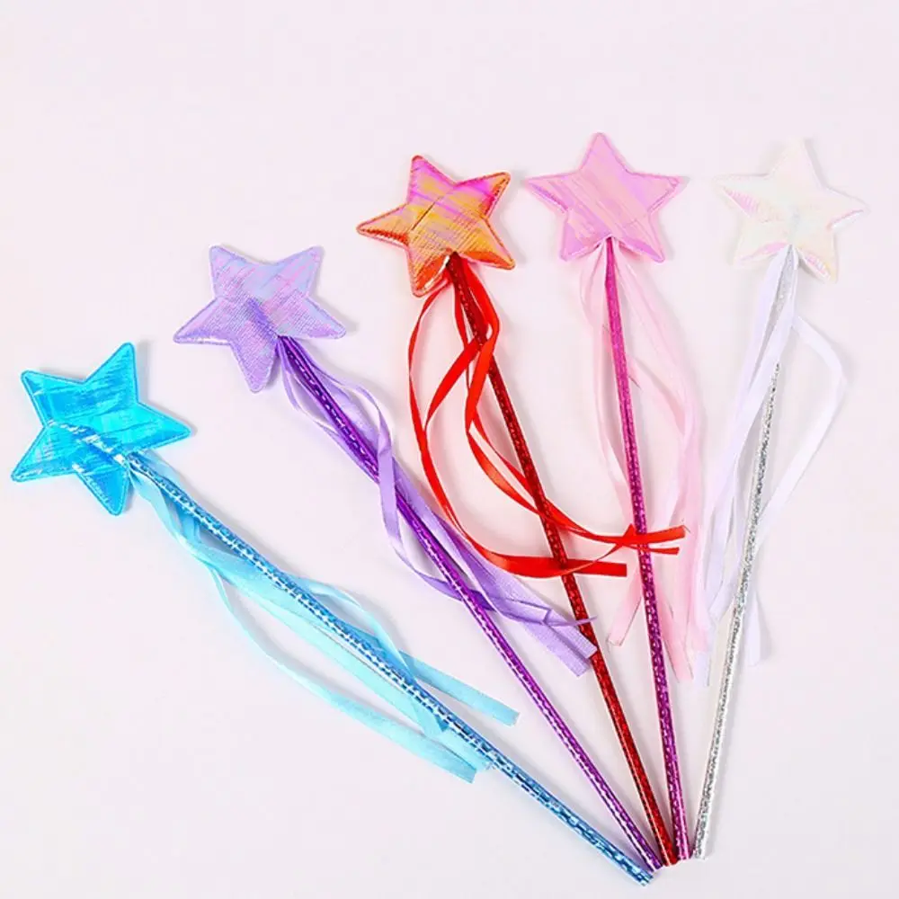 

Dreamlike Star Fairy Wand Five Pointed Star Girls Wand Princess Wand Colorful Plastic Kids Stick Wand Party Halloween