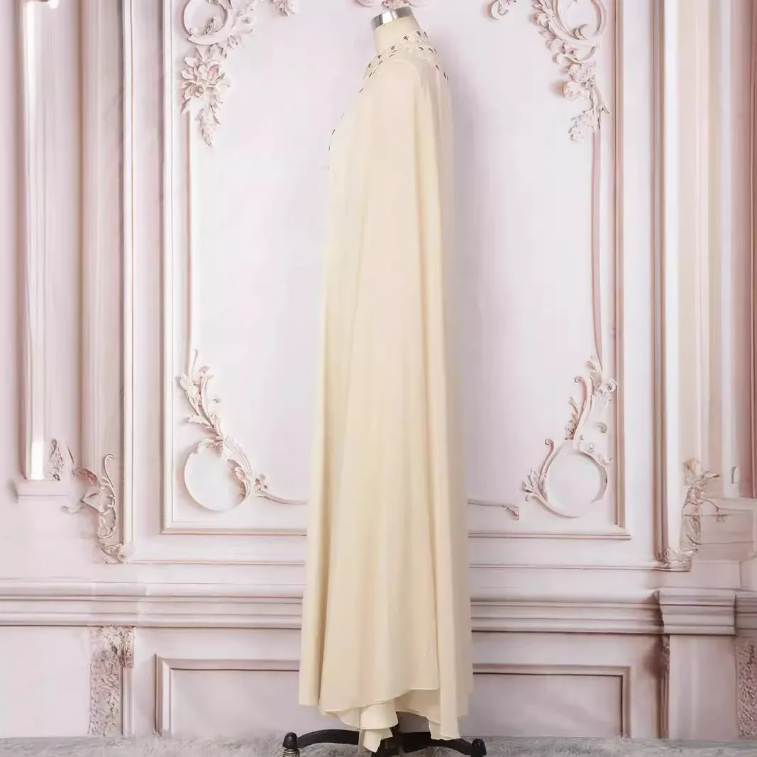 European and American New Women's High-end Embroidery V-neck Hidden Button Long Banquet Party Elegant Dress Evening Gown.