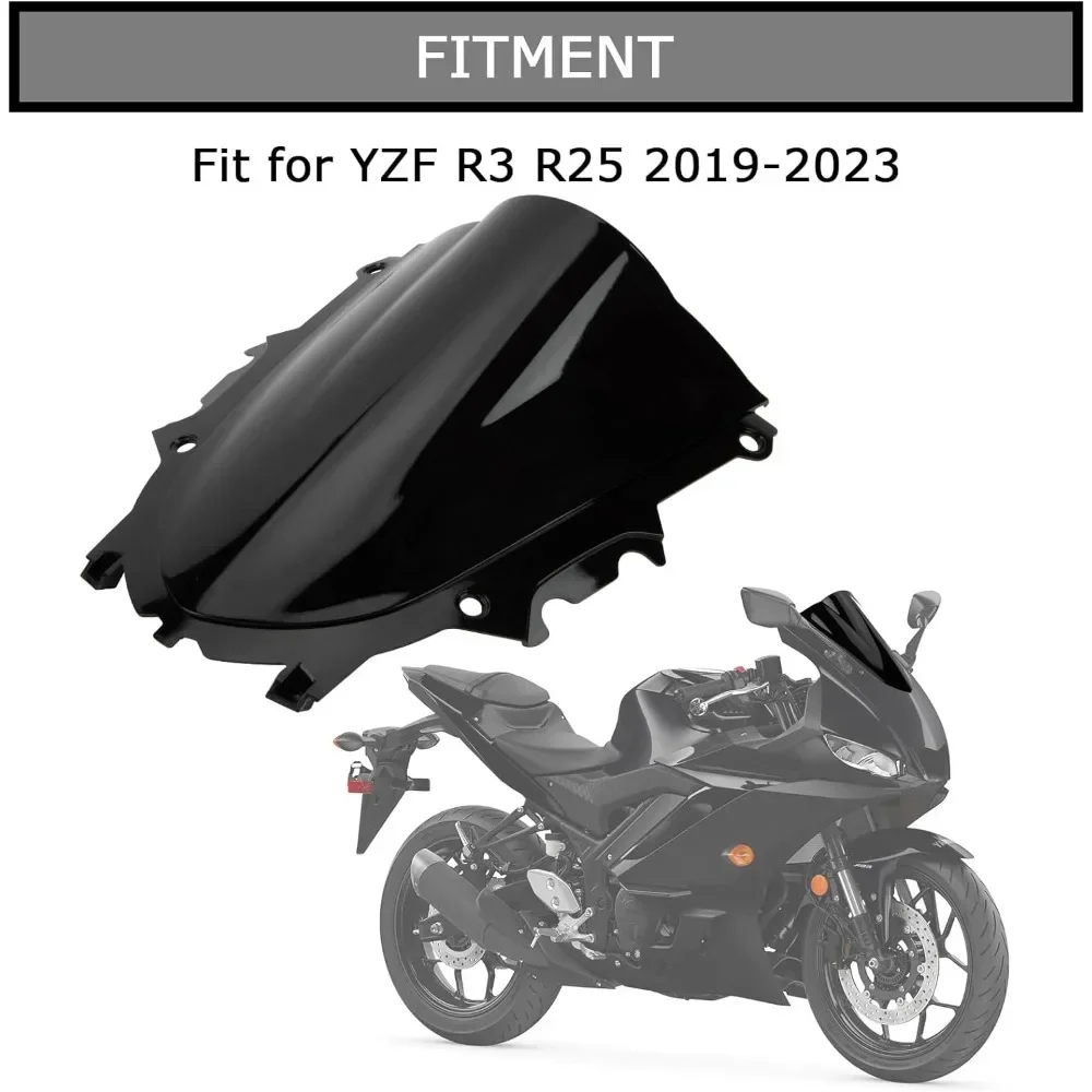 ヤマハ,ウィンドスクリーン,ダブルバブル,ウィンドデフレクター,yzf r3,r25,2019, 2020, 2021, 2022, 2023用オートバイフロントガラス