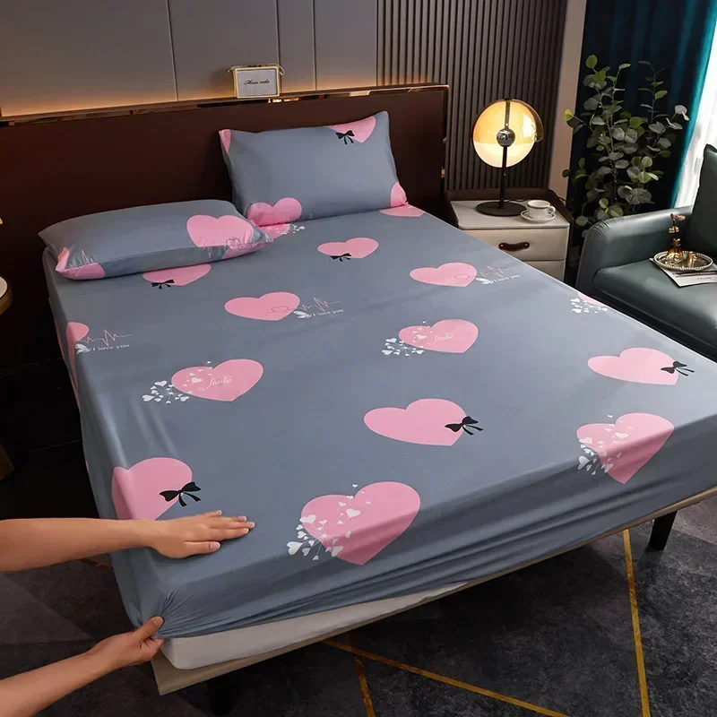 JFLEGAL Bed Mattress Cover Bedspread Protection Cover Cartoon Bed Cover 1.5m/1.8m Anti Slip and Dustproof Housses De Matelas