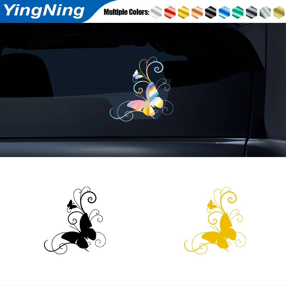 

Creative Butterfly Pattern Auto Reflective Sticker Car Bumper Body Rear Window Decorative Decal Laser Car Sticker Accessories
