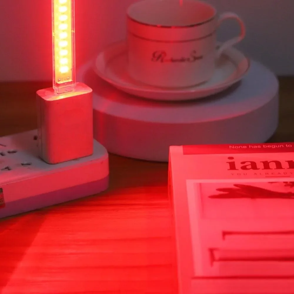 5V USB 8LEDs Night Light Mini Portable U Disk Light Home Dorm Reading Light Multicolor Lamp for PC Laptop Mobile Power Bank