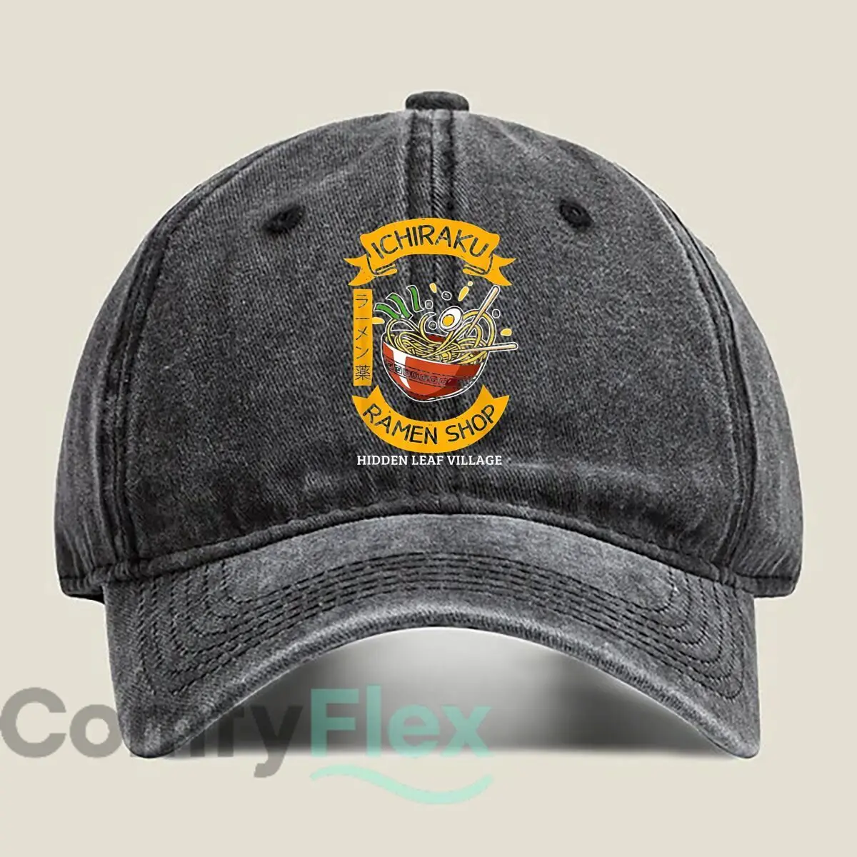 Ichiraku Ramen Shop Gorra de béisbol lavada a la moda, sombrero para actividades al aire libre