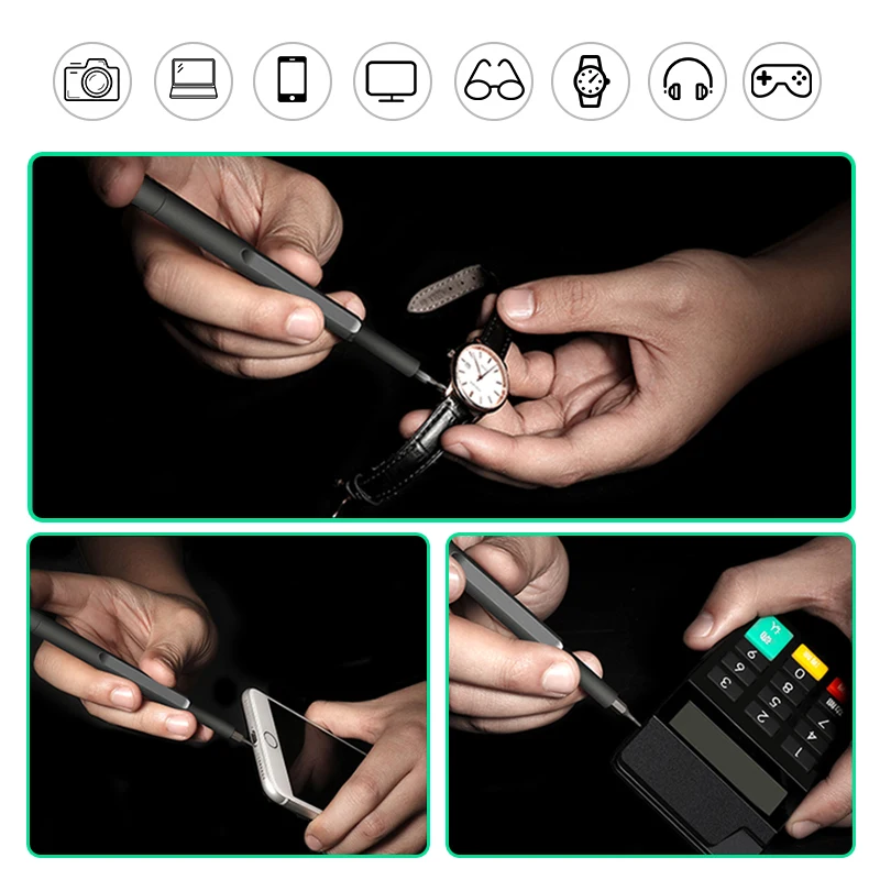 Imagem -06 - Precision Magnetic Screwdriver Grupo Bits de Chave de Fenda Torx Hex Bit Handle Reparo do Telefone Móvel Ferramentas do Kit Screwdrive 63 em 1