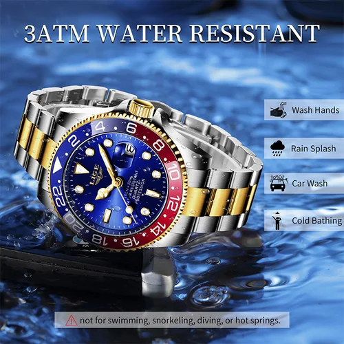 Imagen 2 del producto LIGE 2025 nuevo reloj para hombre luminoso de acero inoxidable de negocios reloj de cuarzo de lujo relojes impermeables para hombres reloj hommes