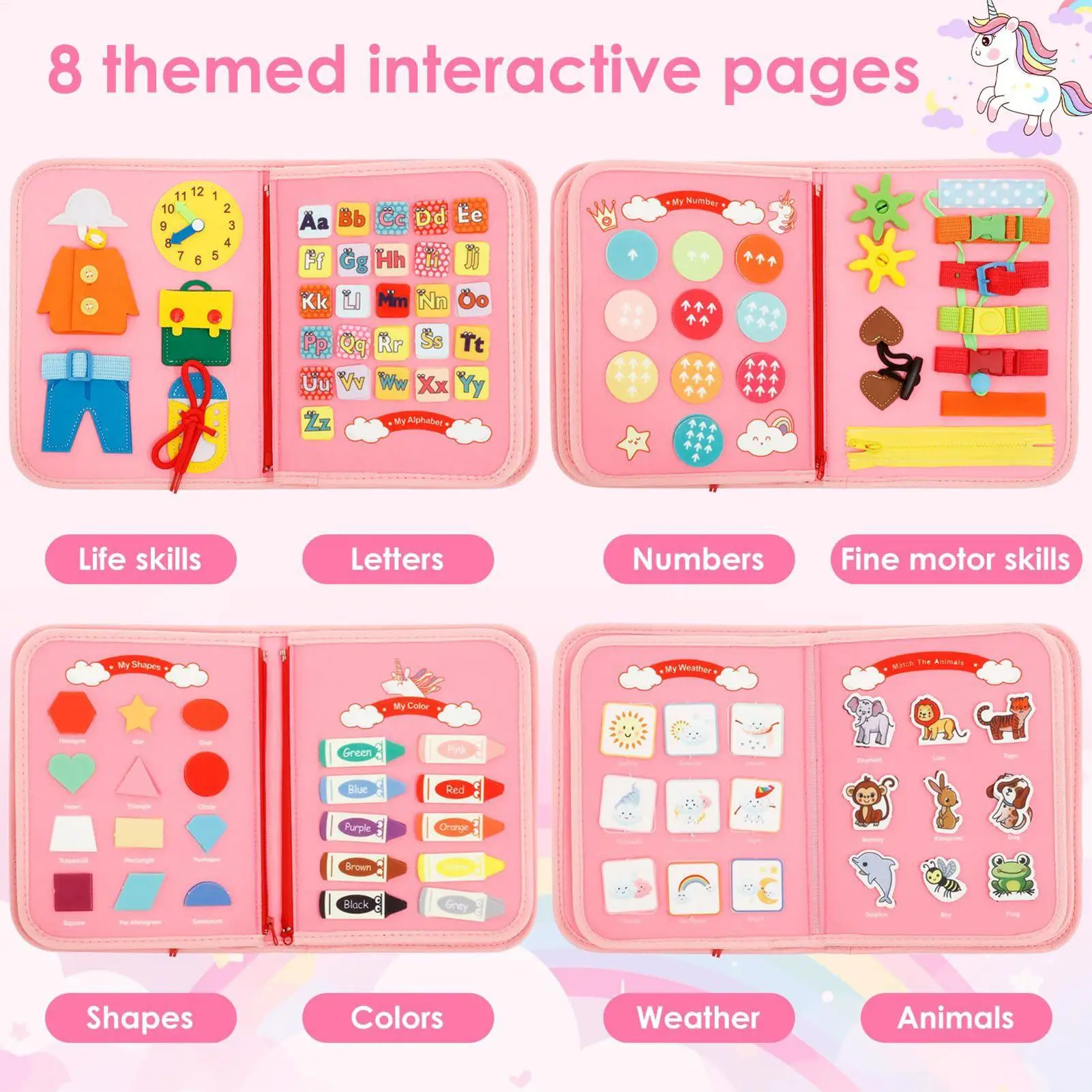 Baby Activity Board Felt Educational Activities Learning Board For Boys Girls Ages 3-8 Travel Car Airplane Classroom Preschool