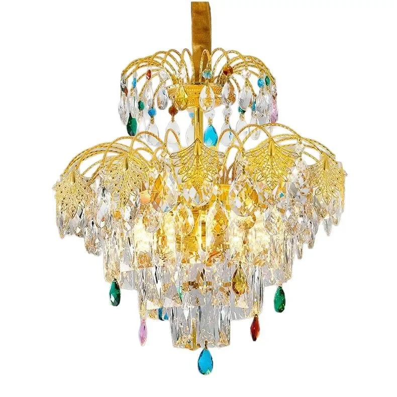 Light luxury crystal chandelier living room light French modern retro high-end dining room bedroom Zhongshan City lamps
