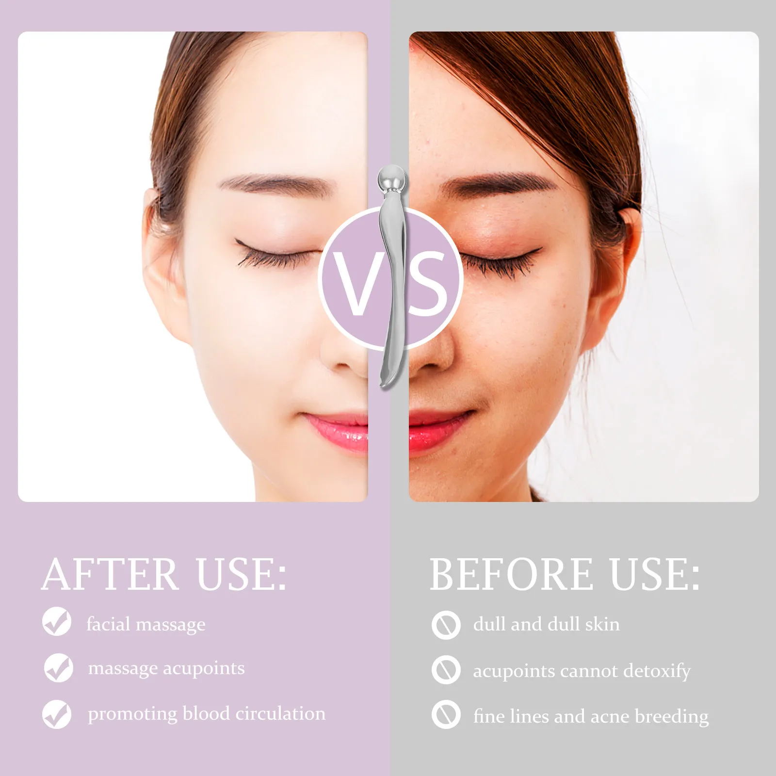 1Pcs Eye Mask Spoon Scoop Zinc Alloy Mini Beauty Tool Dual End Import Stick Eye Cream Absorption Massager Portable