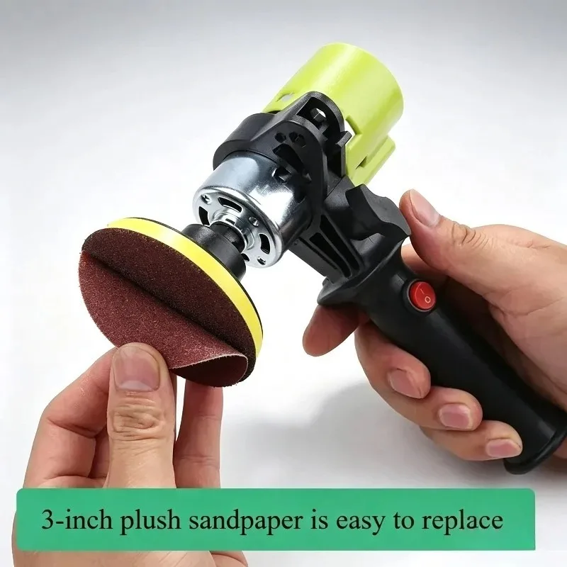 3-Inch Electric Handheld Sander Kit - Drywall & Wood Surface Finishing Power Tool with Sanding Pads and Dust Collection Bag