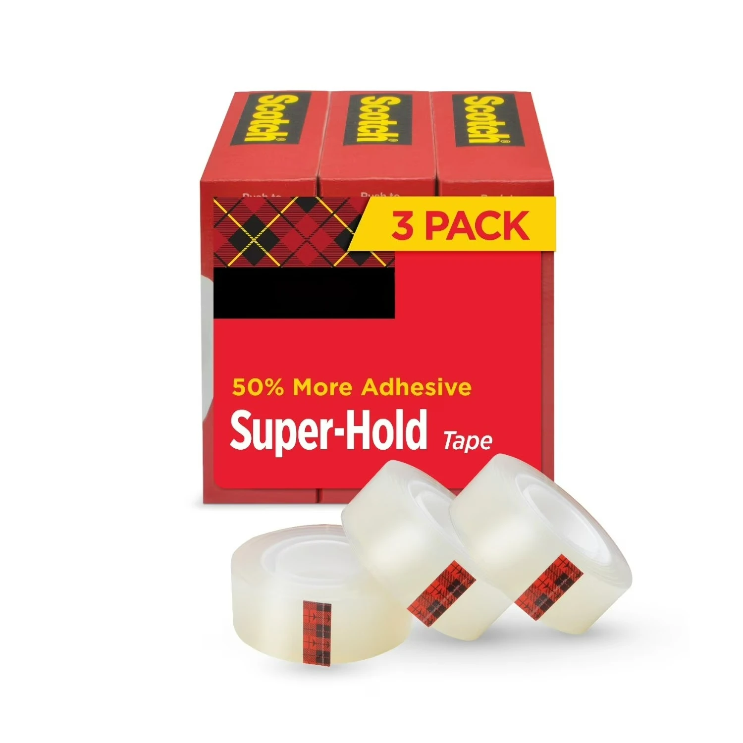 

Super Hold Tape, Clear, 3/4 in x 800 in per Roll, 3 Rolls