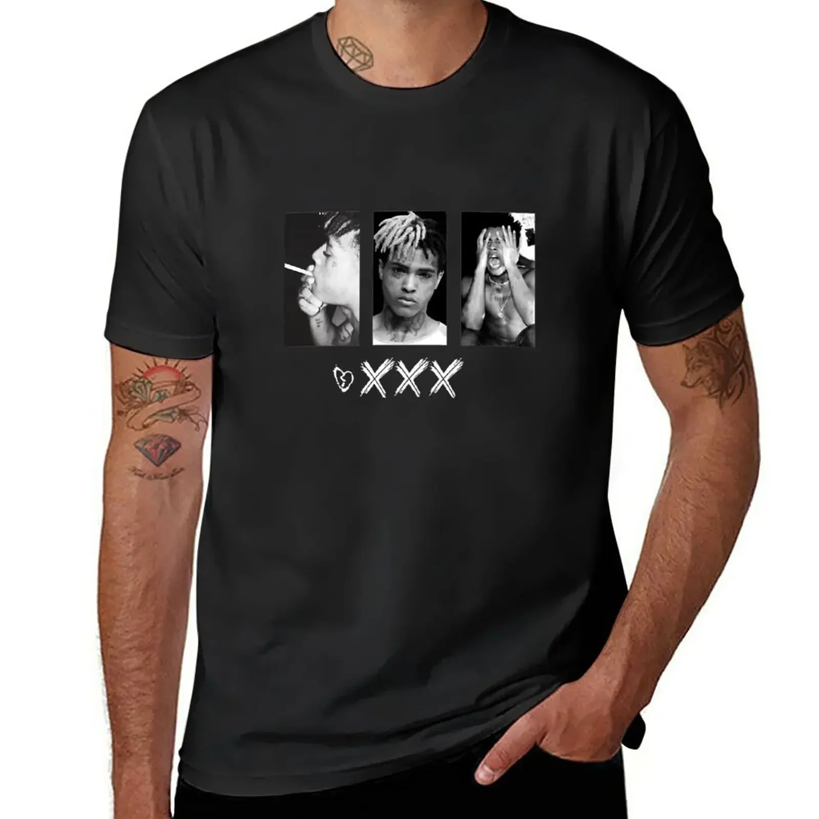 XXXTENTACTION T-Shirt plus sizes customs slim fit t shirts for men 2024 heavyweight new arrival manga summer round neck cotton