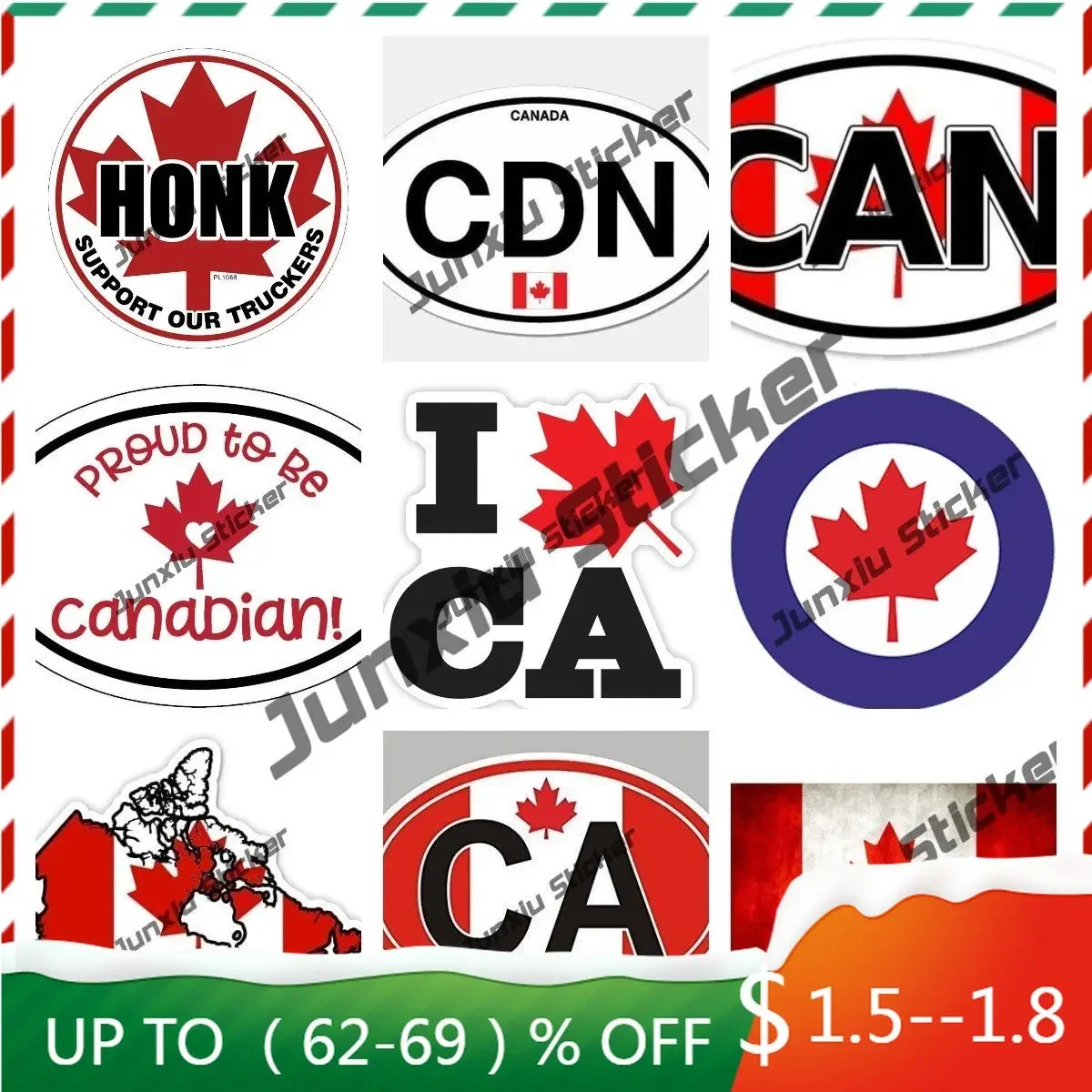 

Canada Flag Motorcycle Accessories Proud Canadian Decal Canada Maple Leaf Sticker Decors on Car Body Bumper Rear Window Laptop
