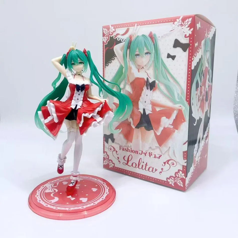 Hatsune Miku Lolita, colección de Anime de moda, modelo lindo Kawaii, adornos de escritorio, juguete