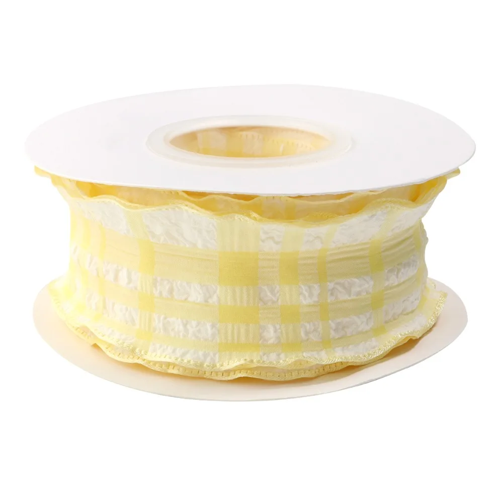 

Лента в клетку 10 ярдов для упаковки подарков и букетов, многоразовая корейская лента шириной 4 см, легко режется, для декора и упаковки цветочных букетов своими руками