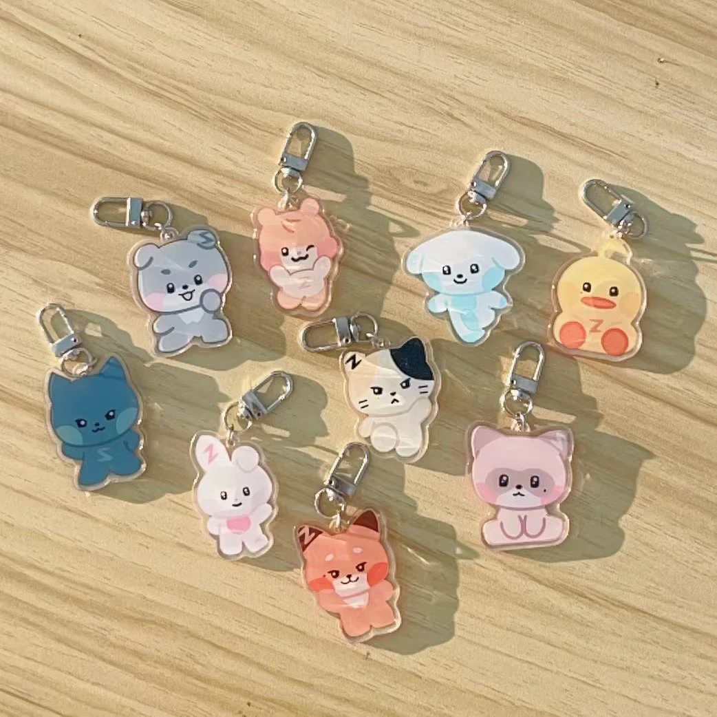 KPOP ZEROBASEONE Cartoon Acrylic Keychain ZB1 ZERO Bag Pendant GunWook GyuVin TaeRae NI HanBin JiWoong Fans Collection