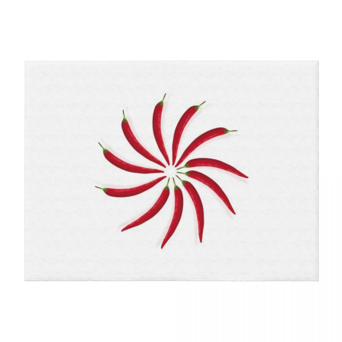 

Chili peppers laid out in a circle on a white background Throw Blanket Furrys Soft Big Blankets For Bed Plush Blankets