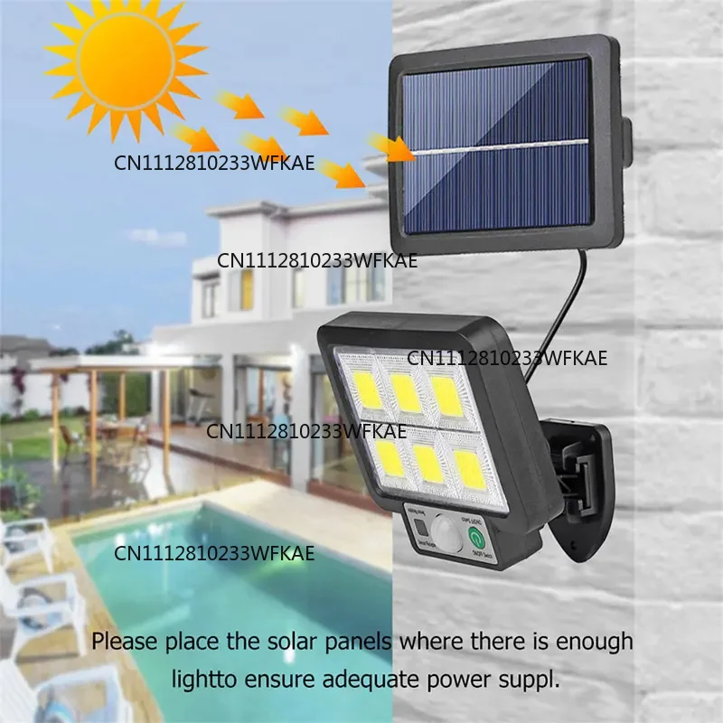 Solar split wall lamp with human body sensor, suitable for security and decoration of streets and gardens