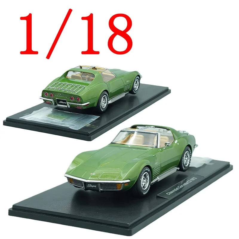 

KK Diecast 1/18 Scale Corvette Alloy Model Cars Corvette C3 1972 Roadster Green Play Vehicles Toys for Boys Gift Original Box