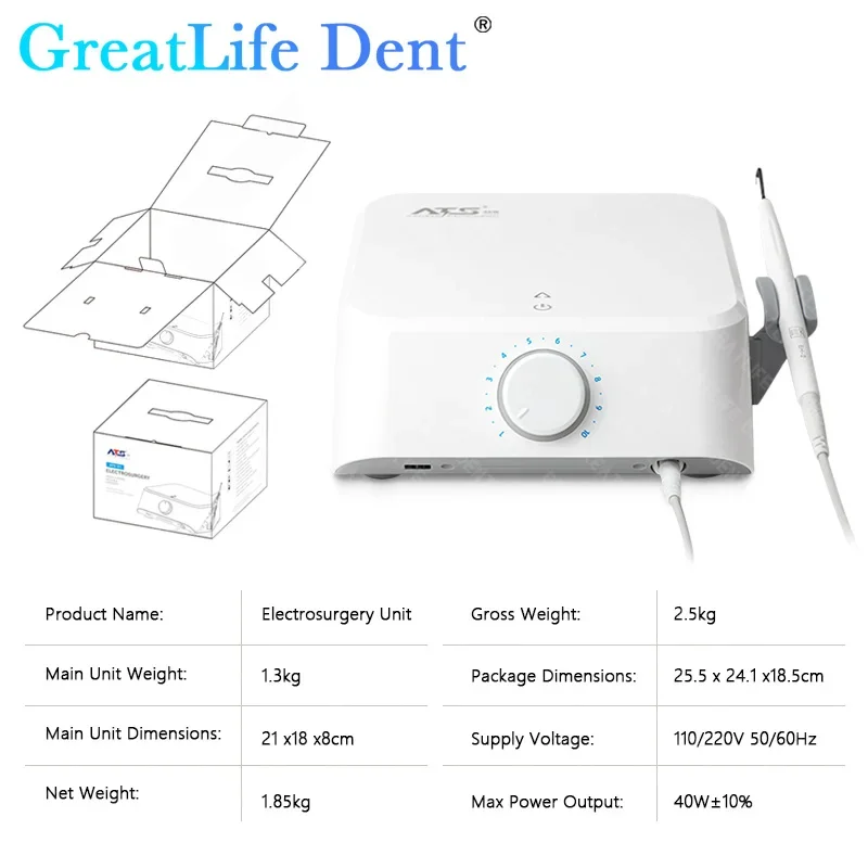 GreatLife Dent Dental Electrosurgical Unit 40W High Frequency Electro Surgery Scalpel Oral Surgery Electric Knife Dental Machine