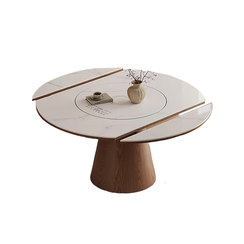 

Smart, rock slab, dining table, home, retro, with induction cooker, automatic dish warming