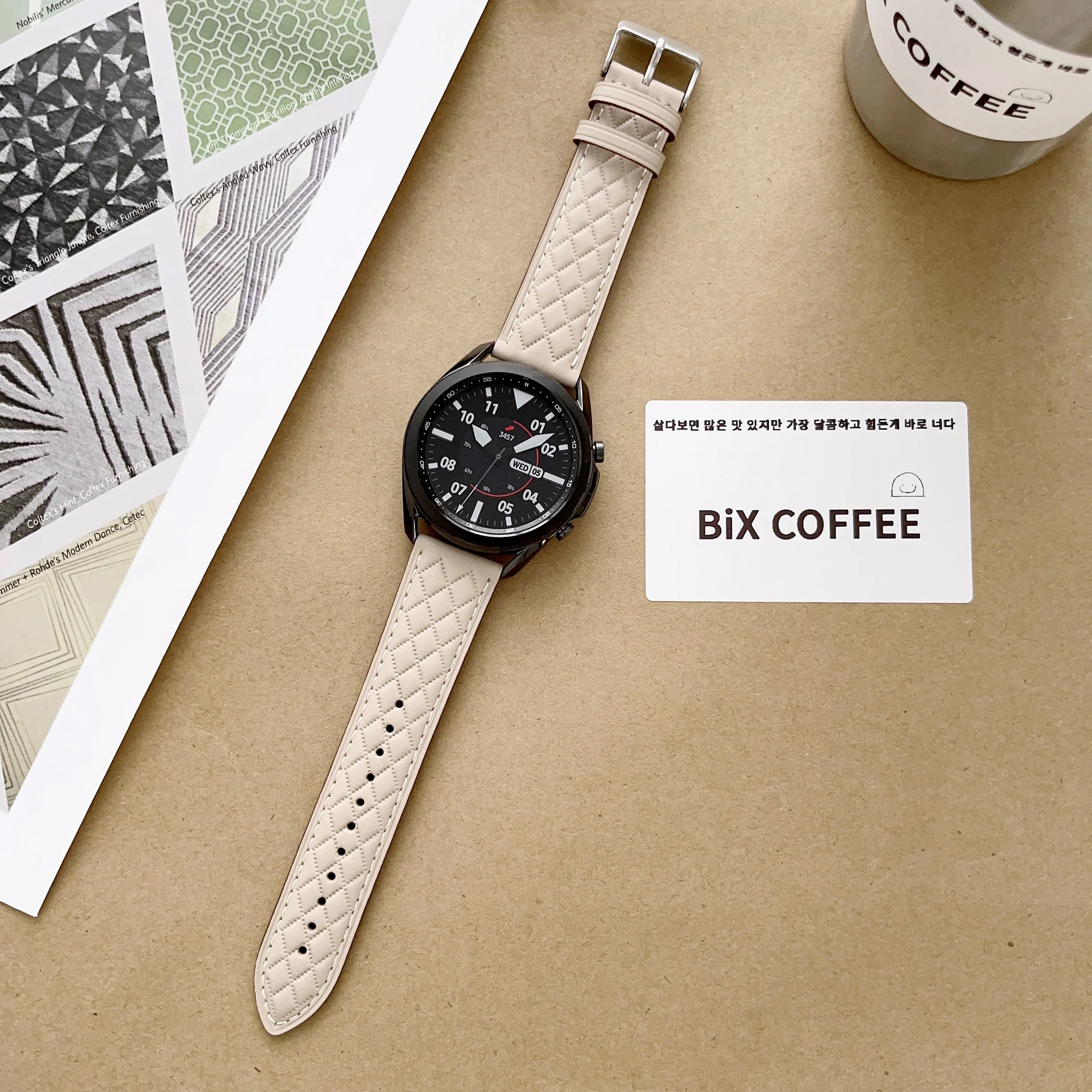 Leather Strap for Samsung Galaxy Watch 4/5/6 Huawei Watch 3/4/3 Pro Smartwatch Replacement Wristband for Amazfit GTR/GTS Band